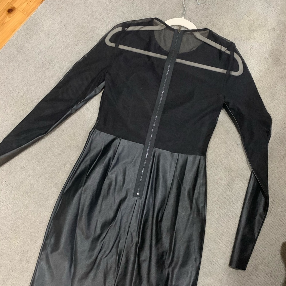 Leather mini dress